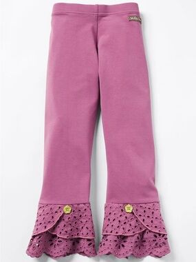 Matilda Jane Enchanted Garden Scrappy Leggings Girls Size 10 Purple Ruffle Hem